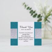 Carte Postale Parties scintillant en argent et Aqua Turquoise av (Debout devant)
