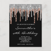 Carte Postale Parties scintillant en argent et en or Rose  Drive (Devant)