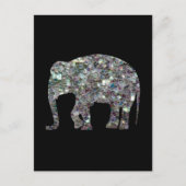 Carte Postale Parties scintillant en mosaïque argentée Eléphant (Devant)