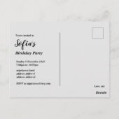 Carte Postale parties scintillant en or ballon pour 60e annivers (Dos)