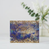 Carte Postale Parties scintillant en or Faux Sparkly en marbre (Debout devant)