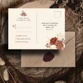 Carte Postale Parties scintillant en or lin aquarelle Mariage mu