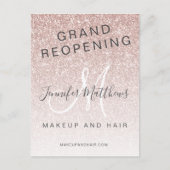 Carte Postale Parties scintillant en or rose réouverture Salon C (Devant)