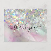 Carte Postale Parties scintillant holographique marbrée Merci d' (Devant)