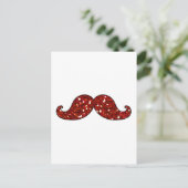 Carte Postale Parties scintillant IMPRIMÉE FUNNY RED MUSTACHE (Debout devant)