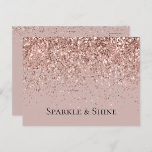 Carte Postale Parties scintillant Mauve Rose or étincelle