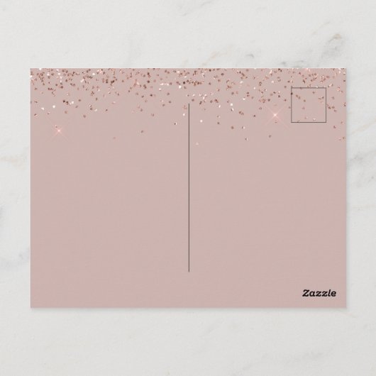 Carte Postale Parties scintillant Mauve Rose or étincelle (Dos)