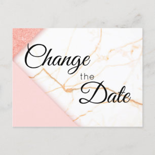 Carte Postale Parties scintillant moderne en or rose Marbre Chan