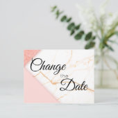 Carte Postale Parties scintillant moderne en or rose Marbre Chan (Debout devant)