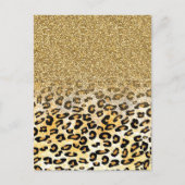 Carte Postale Parties scintillant moderne Leopard Motif Gold  Om (Devant)