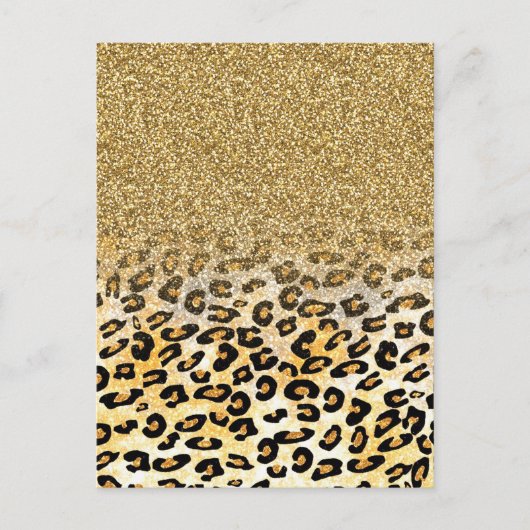 Carte Postale Parties scintillant moderne Leopard Motif Gold  Om (Devant)