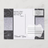 Carte Postale Parties scintillant noire et argentée et conceptio (Dos)