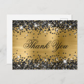 Carte Postale Parties scintillant noire étincelante or à huile M (Devant / Derrière)