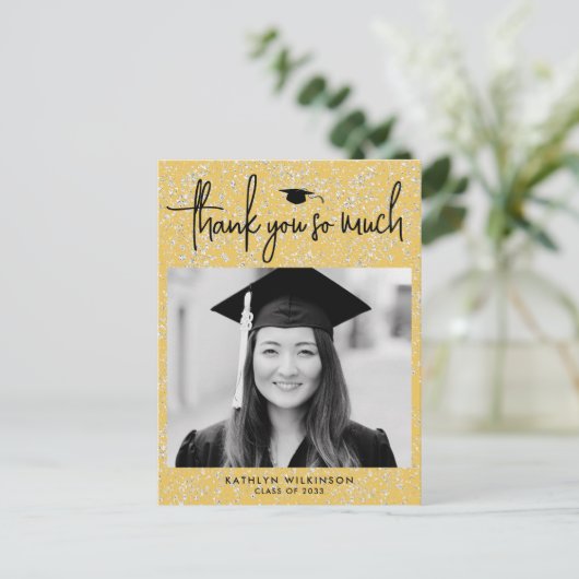 Carte Postale Parties scintillant or Black Script moderne GRAD M (Debout devant)