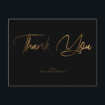 Carte Postale Parties scintillant or Chic Merci noir personnalis<br><div class="desc">Carte Postale Gold Parties scintillant Chic Black Merci. Envoyez un chic merci. Customisez avec votre nom. Ces cartes de remerciement sont disponibles en or, or & argent, et argent faux parties scintillant. Vous voulez un vrai papier d'aluminium ? Découvrez notre collection de cartes "Merci" pour les cartes avec de l'or...</div>