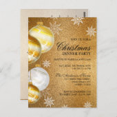 Carte Postale Parties scintillant Or de luxe Baubles Noël Invita (Devant / Derrière)
