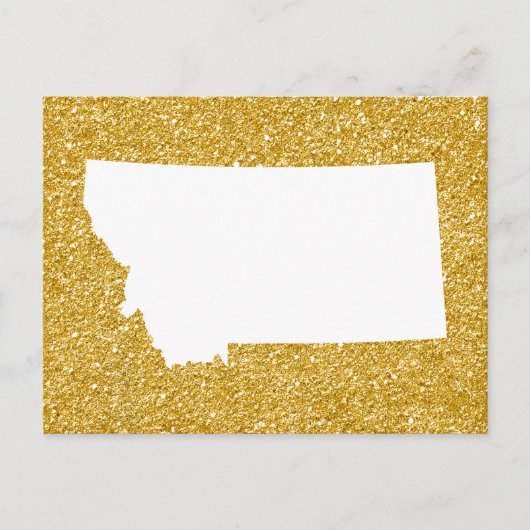 Carte Postale Parties scintillant or et Montana blanc (Devant)