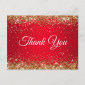 Carte Postale Parties scintillant or Faux Sparkly  rouge brillan (Devant)