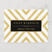 Carte Postale Parties scintillant or moderne et élégant rayures (Devant)