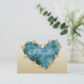 Carte Postale Parties scintillant or Vert Turquoise Aqua Bleu Te (Debout devant)