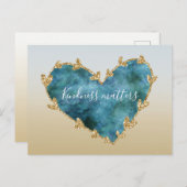 Carte Postale Parties scintillant or Vert Turquoise Aqua Bleu Te (Devant / Derrière)