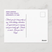 Carte Postale Parties scintillant Peau violet clair 50e Annivers (Dos)