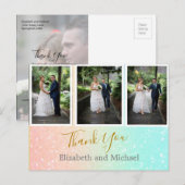 Carte Postale Parties scintillant Photo Collage Elégant Merci de (Devant / Derrière)