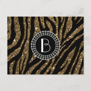Carte Postale Parties scintillant poster de animal Zèbre motif e