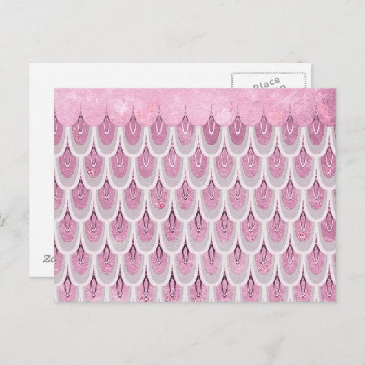 Carte Postale Parties scintillant rose brillant - Balances de po (Devant / Derrière)