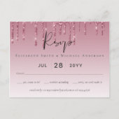 Carte Postale PARTIES SCINTILLANT rose BUDGET Mariage RSVP (Devant)