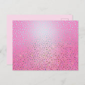 Carte Postale Parties scintillant rose Cheetah Imprimer (Devant / Derrière)