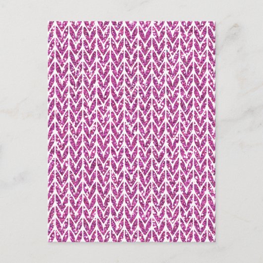 Carte Postale Parties scintillant rose Chevrons Knit Motif Impri (Devant)
