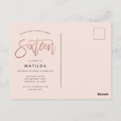 Carte Postale parties scintillant rose en or girly photo douce 1 (Dos)