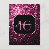Carte Postale Parties scintillant rose foncé brillant étincelant (Devant)