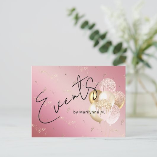 Carte Postale Parties scintillant rose moderne Ballotte (Debout devant)