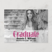 Carte Postale Parties scintillant rose simple Faire-part de dipl (Devant)