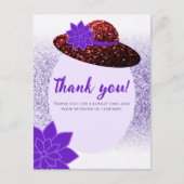 Carte Postale Parties scintillant rouge casquette lavande violet (Devant)