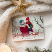 Carte Postale Parties scintillant Rouge manuscrite Photo Joyeux 