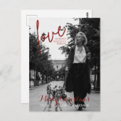 Carte Postale Parties scintillant rouge Script élégante Photo Vo (Devant / Derrière)