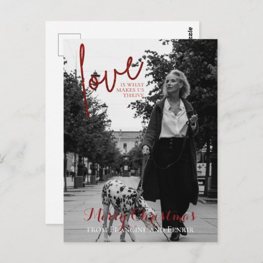 Carte Postale Parties scintillant rouge Script élégante Photo Vo (Devant / Derrière)