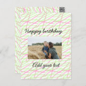 Carte Postale Parties scintillant simple rouge vert ajouter votr (Devant / Derrière)