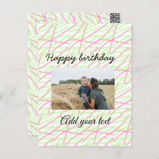 Carte Postale Parties scintillant simple rouge vert ajouter votr (Devant / Derrière)