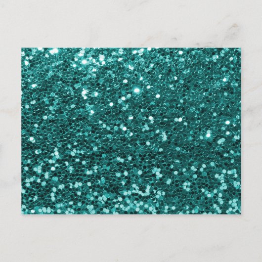 Carte Postale Parties scintillant Turquoise chic Faux (Devant)