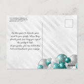 Carte Postale Parties scintillant turquoise de Ballons verts N'i (Dos)