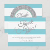 Carte Postale Parties scintillant Turquoise et Grilles Merci Car (Devant / Derrière)