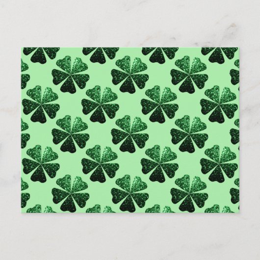 Carte Postale Parties scintillant vert foncé brillant Shamrock m (Devant)