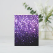 Carte Postale parties scintillant violette brillant brillant heu (Debout devant)
