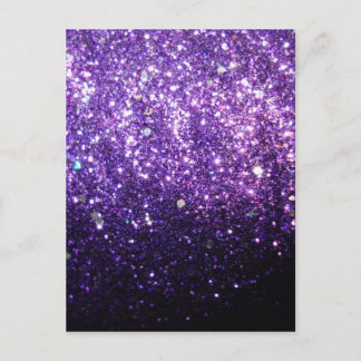 Carte Postale parties scintillant violette brillant brillant heu