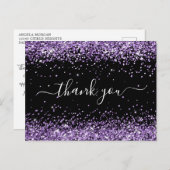 Carte Postale Parties scintillant violette Noir 40e anniversaire (Devant / Derrière)