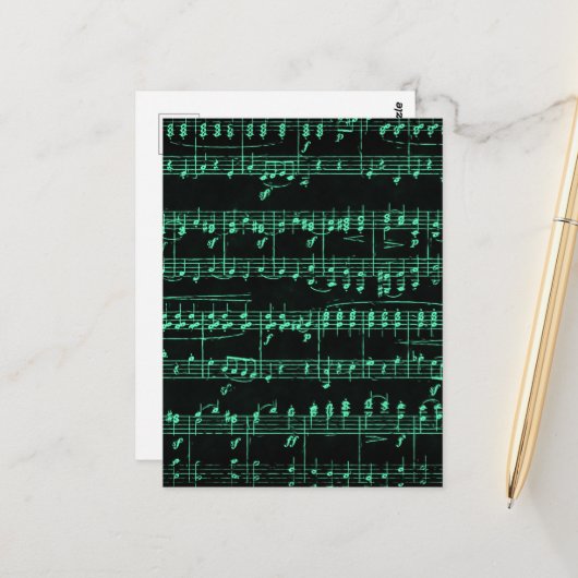 Carte Postale Partition colorée (Devant/Arrière en situation)